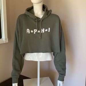 APHI Cropped Hooded Sweatshirt • Size Large